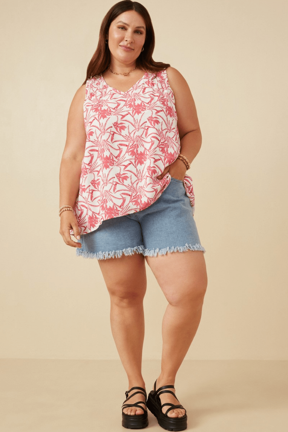 Jessie Tropical Tank Top in Pink