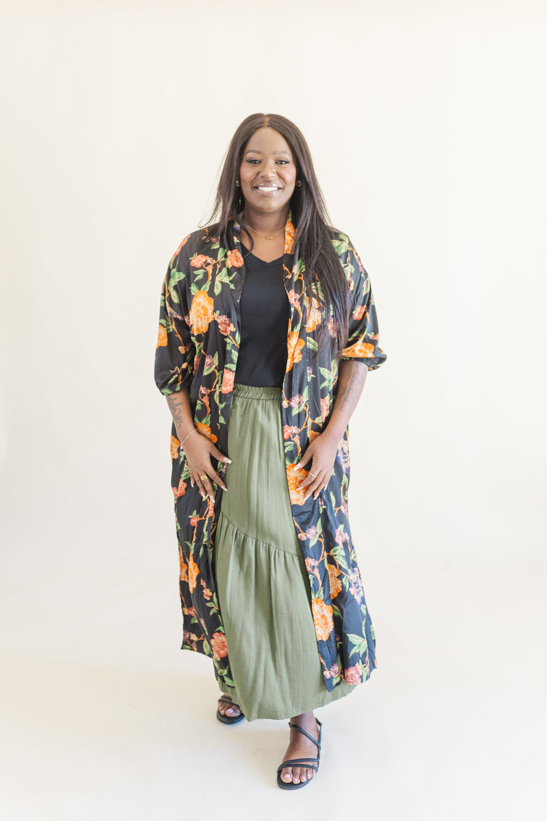 Kara Maxi Skirt in Olive
