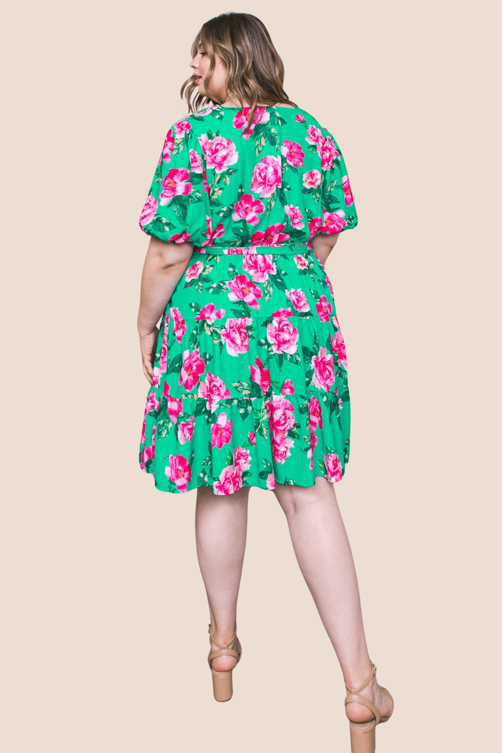 Kinley Floral Short Sleeve Dress in Green - FINAL SALE