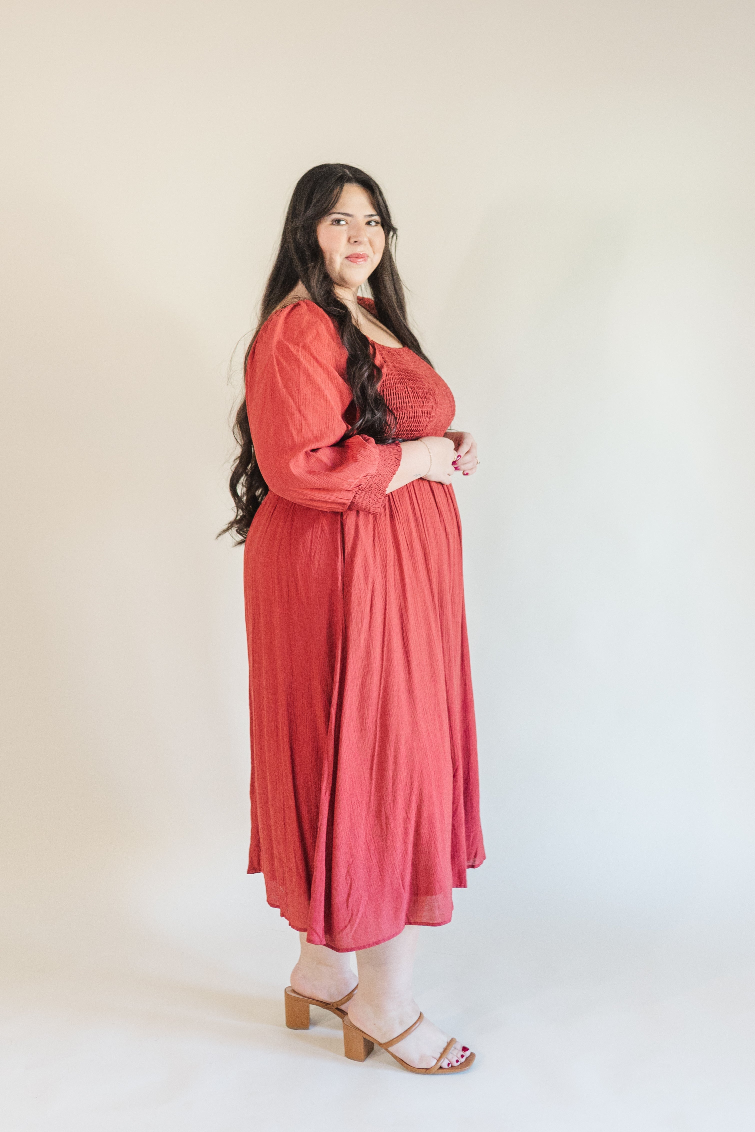 AMERI CLOUD FLARE DRESS ブラウンS AMERI CLOUD FLARE DRESS ブラウンS