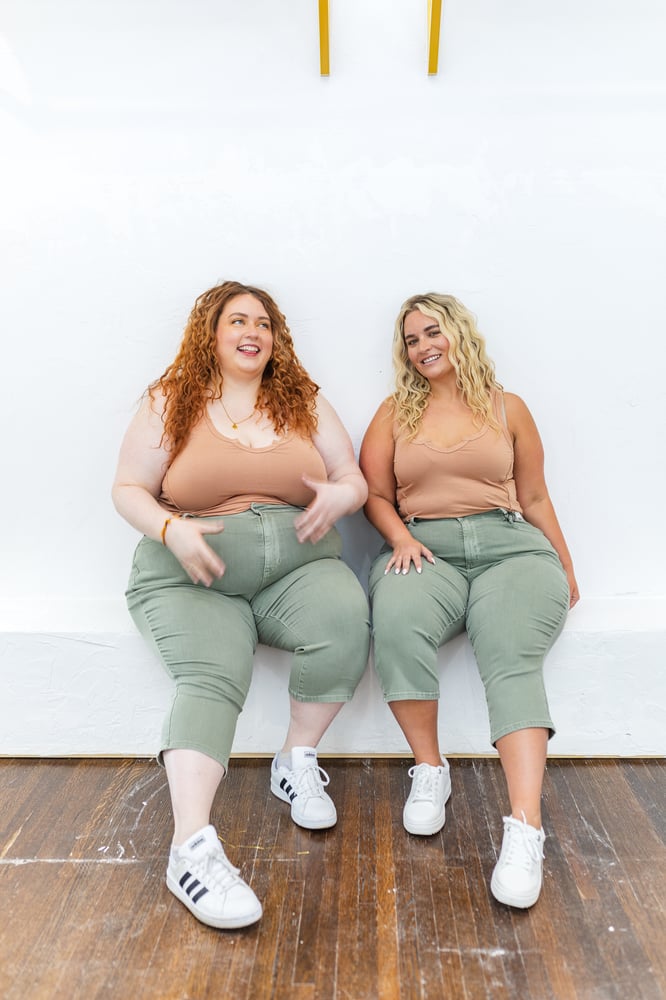 Leona Cropped Judy Blue Jeans in Sage - FINAL SALE
