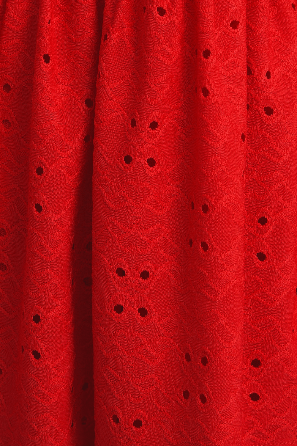 Liv Short Sleeve Eyelet Top in Red
