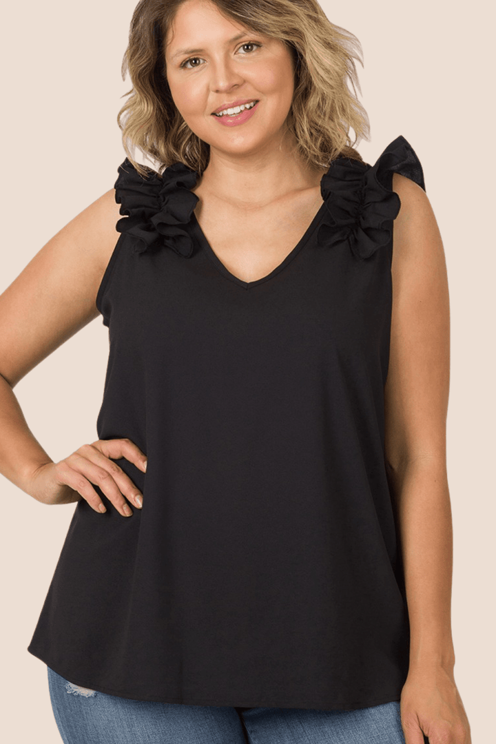 Mila Ruffle Detail Sleeveless Top