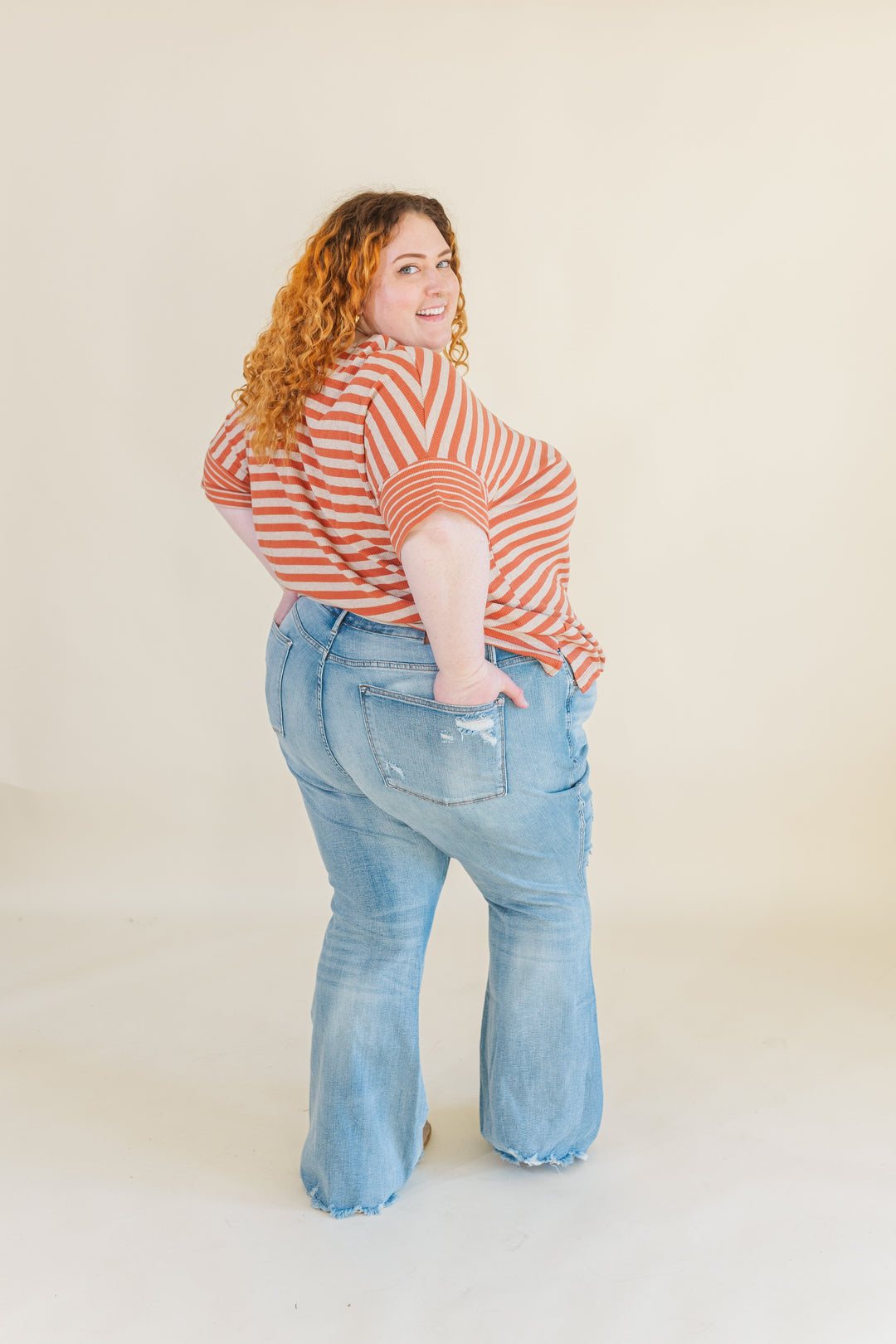 Piper Striped Pocket T-Shirt in Rust (Online Exclusive)
