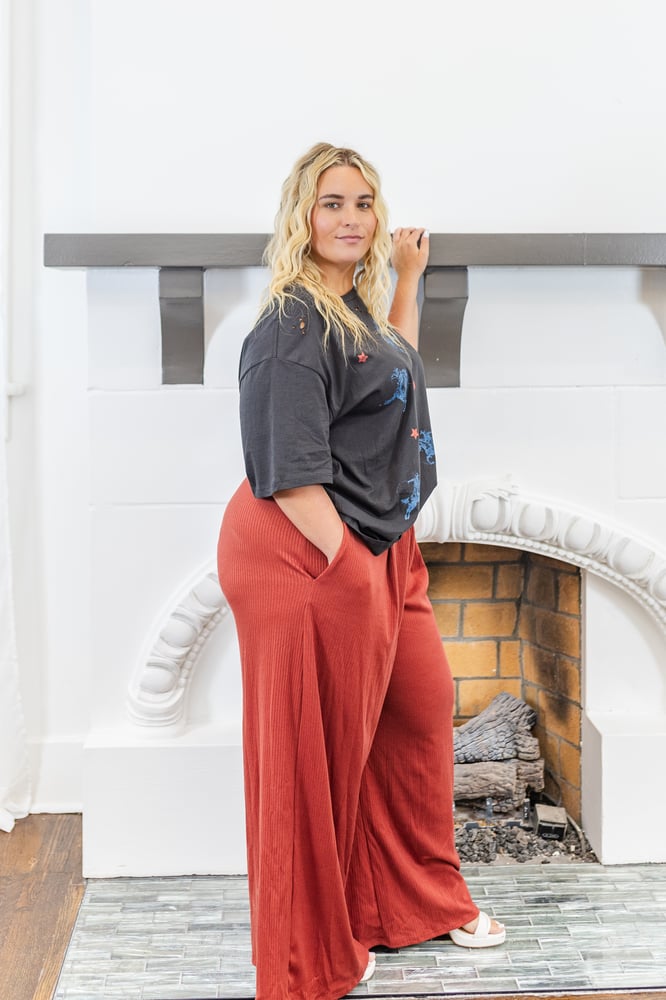 Stella Wide Leg Pants in Rust - FINAL SALE