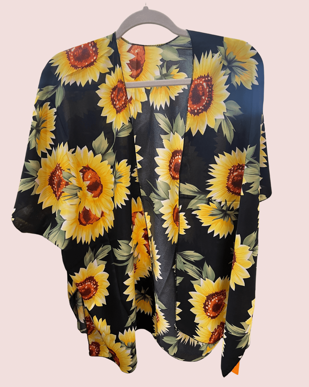 Sunny Sunflower Short Sleeve Kimono