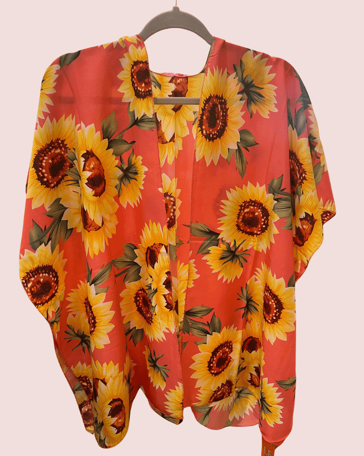 Sunny Sunflower Short Sleeve Kimono