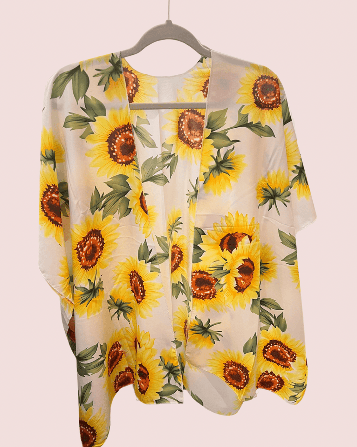 Sunny Sunflower Short Sleeve Kimono